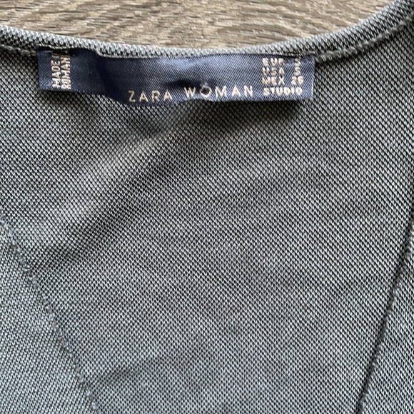 ⭐️HP⭐️SzS ZARA steel grey/blue long sleeve tunic top EUC - Picture 7 of 8